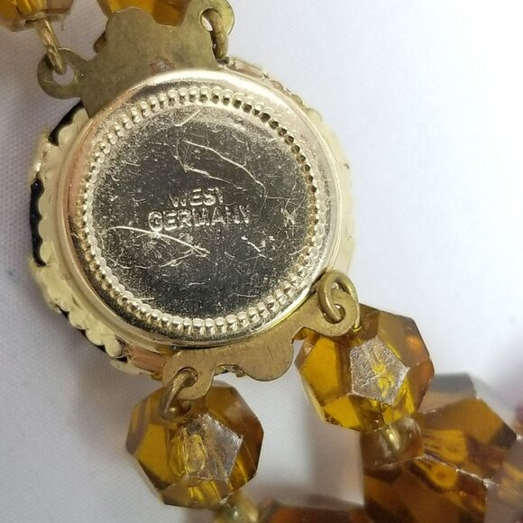 Vintage Two Strand Beaded Necklace, Brown Mixed Beads, West Germany, Estate - Picture 5 of 8